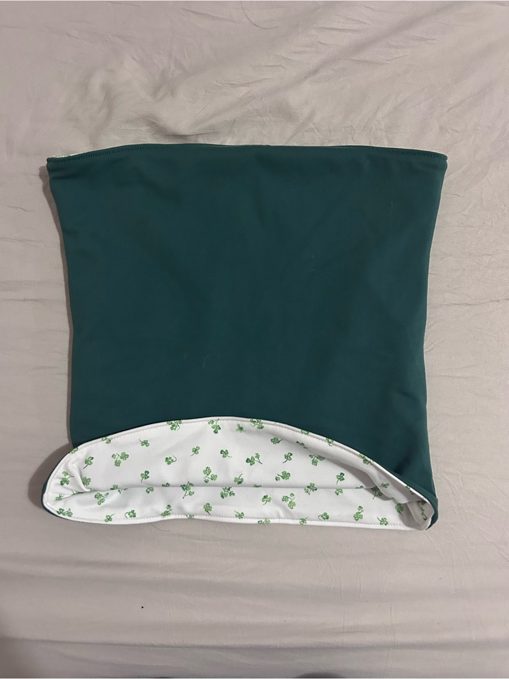 wild fable Kids Reversible Neck Gaiter in Teal with White Clover Lining
